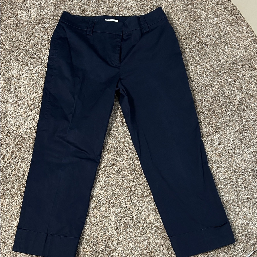 NWOT Ann Taylor Loft Dark Blue Chinos with cuff size 6